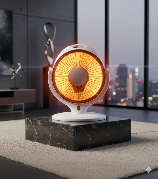 Sun Halogen Dish Heater 300W/600W - Dual Power Apple Shape Heater with Solar Compatibility
