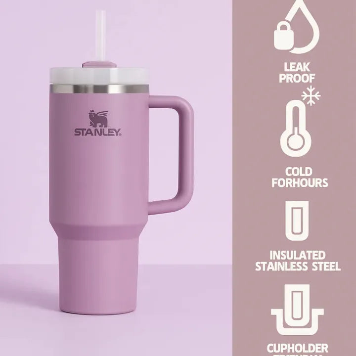 Stanley Insulated Cup – Stainless Steel Travel Tumbler with Straw