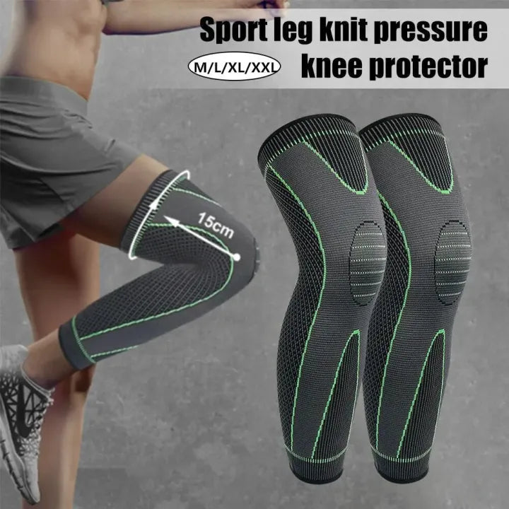 2 PCS Premium Quality Leg Warmer With Belt | Gym Compression Knee Pad with Strap Basketball Volleyball Knee Support Brace Knee Sleeve Protector Elastic Sport Knee-pad Knee Support Brace Compression Long Full Legs Sleeve Arthritis Running Gym Sport Knee