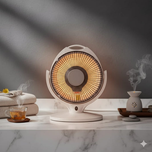 Sun Halogen Dish Heater 300W/600W - Dual Power Apple Shape Heater with Solar Compatibility