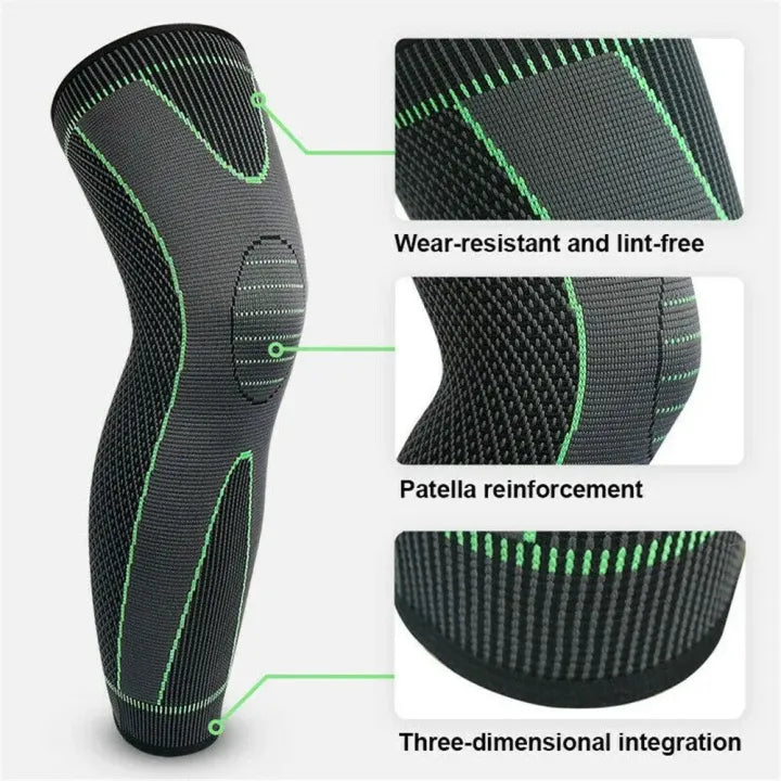 2 PCS Premium Quality Leg Warmer With Belt | Gym Compression Knee Pad with Strap Basketball Volleyball Knee Support Brace Knee Sleeve Protector Elastic Sport Knee-pad Knee Support Brace Compression Long Full Legs Sleeve Arthritis Running Gym Sport Knee