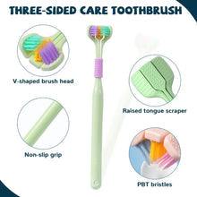 2 PCS Triple Sided Toothbrush Triple Head Wrap Household Soft Bristles Cleaning Daily Sensory Toothbrush